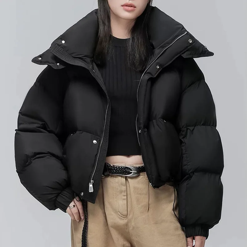 Women's Autumn Winter Tops Jacket Down Coat Duck Short Zipper Personalized Vintage Simple Comfortable Soft Niche New Versatile