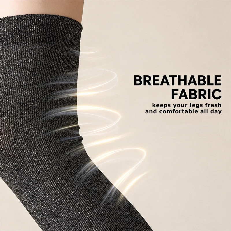 

Knee High Socks for Women – Versatile Slouchy Socks with Metallic Shiny Silk, Trendy Unique Thigh High Socks for Ladies