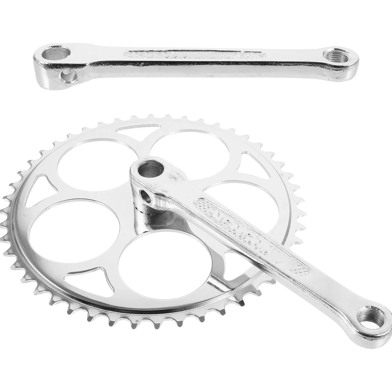 

1 Set Bike Crank Arm Steel Sturdy Crankset Replacement for Single Speed Folding Track Fixed Gear Bicycle Repair Tool Accessories