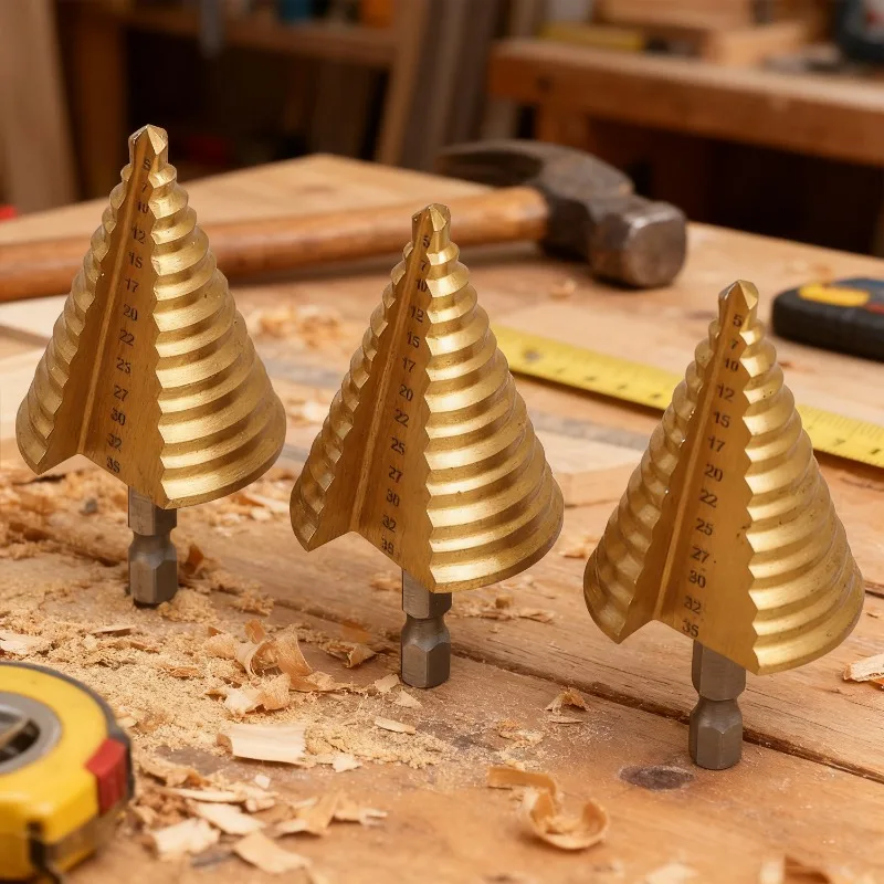 5-35mm Schritt Bohrer Bits High-Speed Stahl Bit Set Metall Stanzen Loch Opener Bohren Werkzeug Hardware elektrische Bohren Zubehör