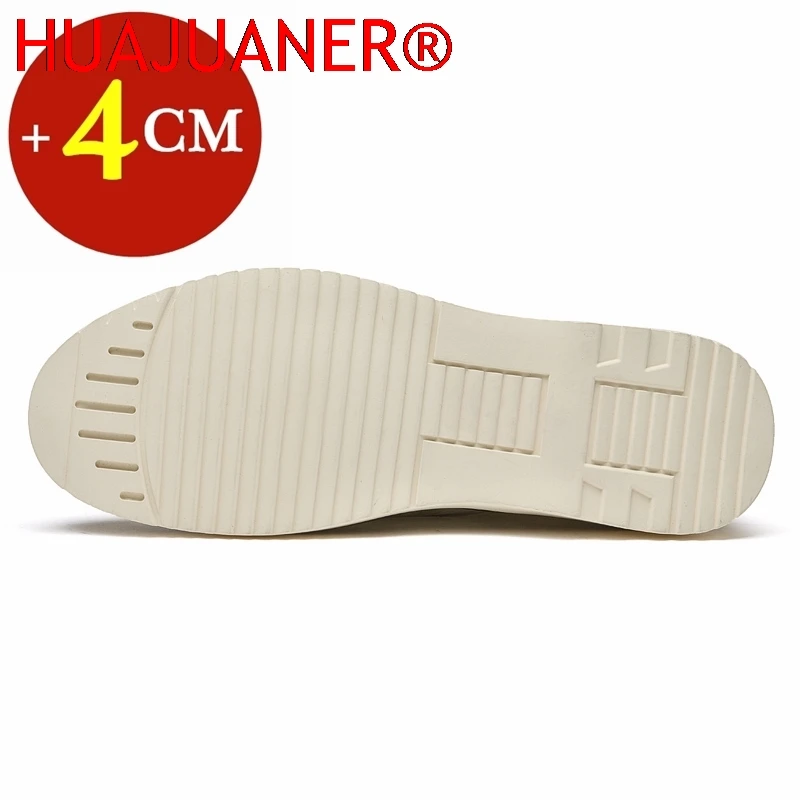 Scarpe casual classiche in vera pelle Sneakers Scarpe da ascensore da uomo Scarpe con rialzo per uomo Solette 4CM Sport Tempo libero più alto