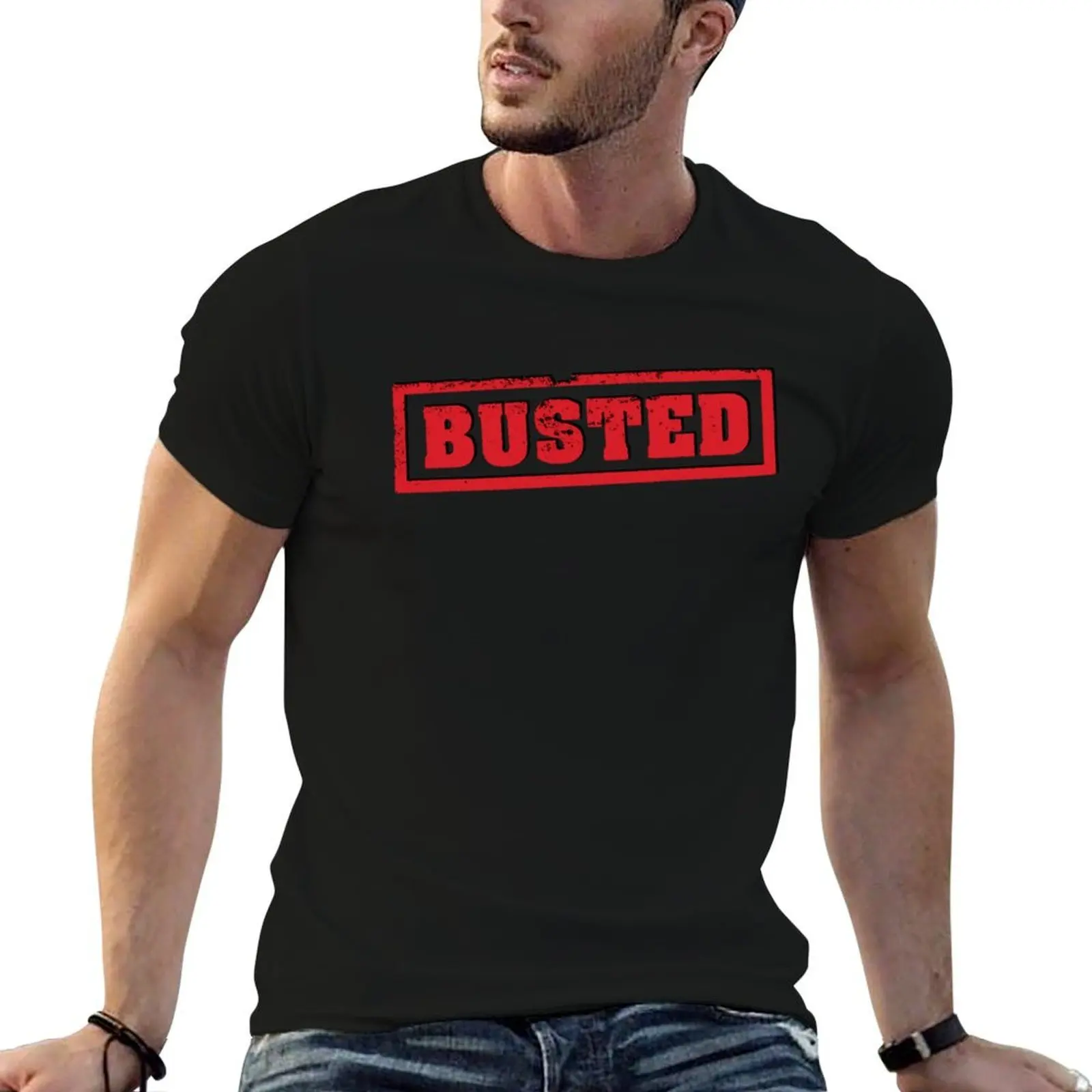 

Busted Red T-Shirt cotton t shirt man t shirts cotton 100% T-Shirt