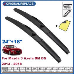 Car Wiper Front Hybrid Wiper Blades For Mazda 3 Axela BM BN 2013 - 2018 Windshield Windscreen Window Rain Brushes 24