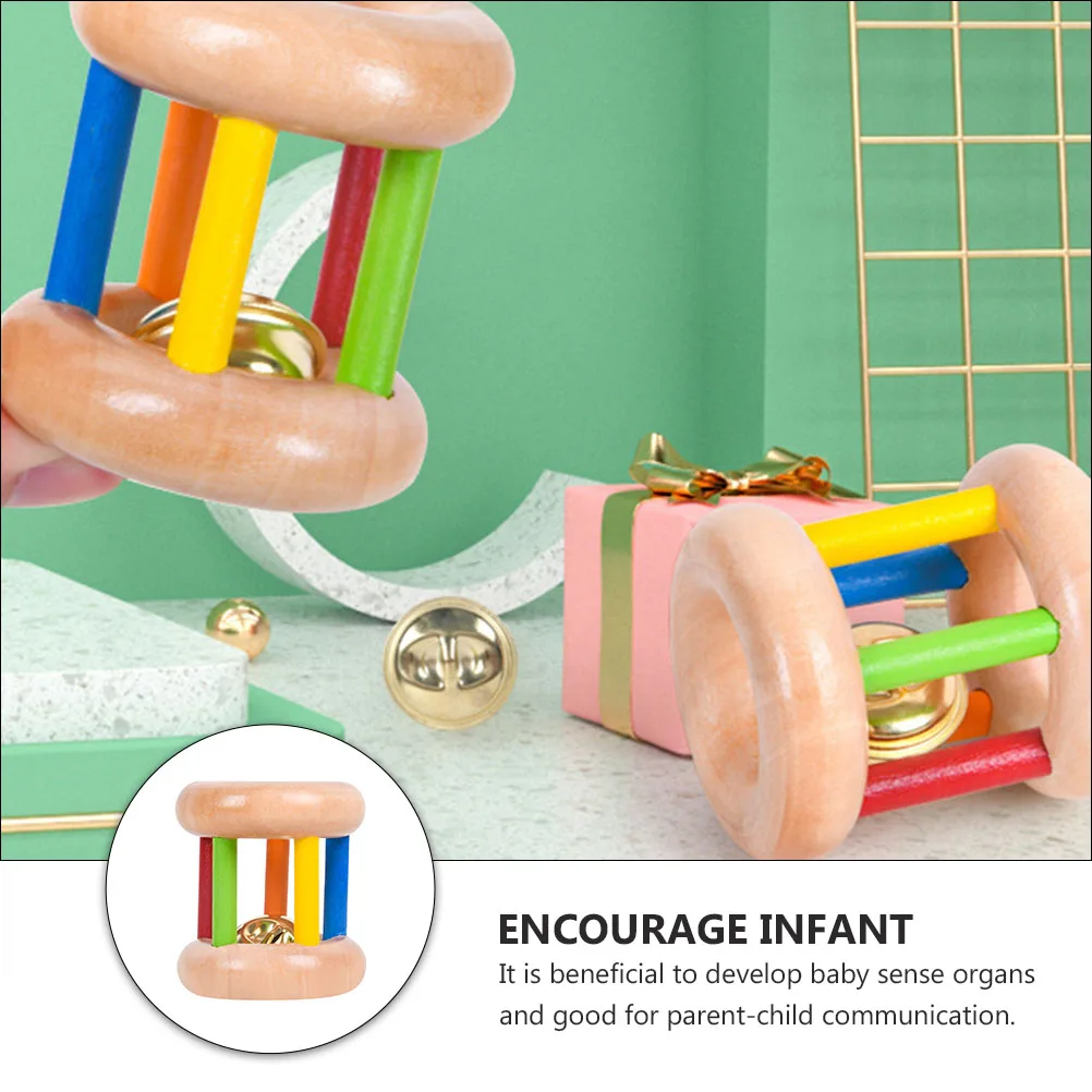 

1pc Wooden Colored Bells Baby Kids Shaking Music Instrumental Educational Plaything Infant Teether Hand Coordination