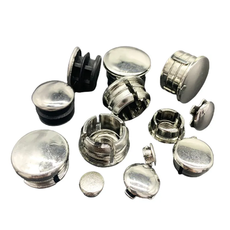 

OD 10mm-25mm Electroplated Plastic Plug Silver Round Pipe Plugs Bung Insert Stopper Stainless Steel Tube Blanking End 1~16pcs