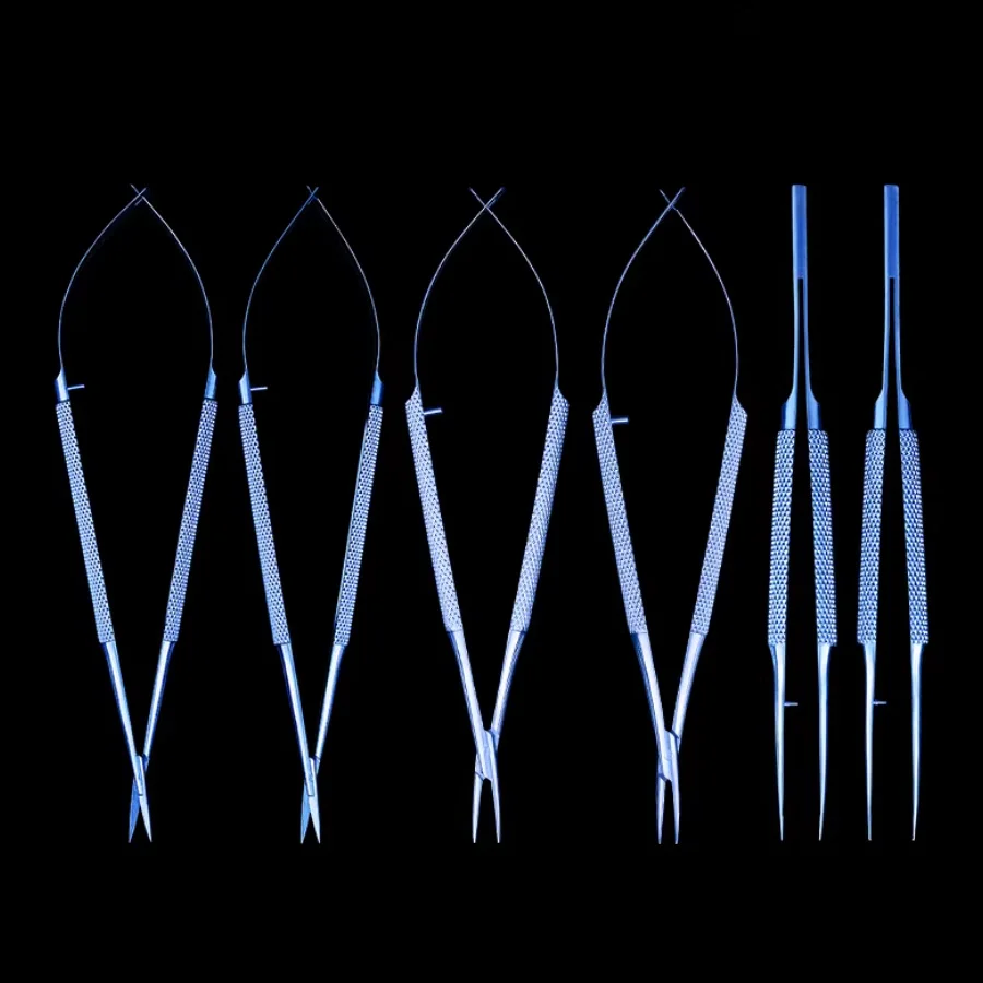 Ophthalmic Microscope Instrument Set Titanium Alloy Corneal Holder Toothed Tweezers for Precision Eye Examination