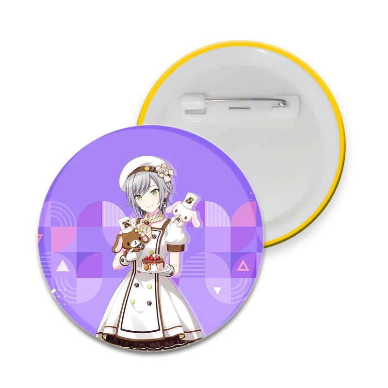 Project SEKAI Anime Hinomori Shiho Leo Badge Round Tinplate Brooch for Clothes Bag Hat Accessories Enamel Pins Gifts for friends