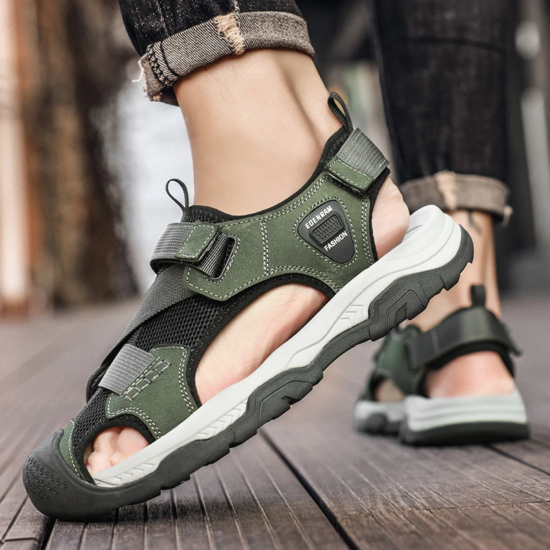 

Mesh Mens Sandals Outdoor Clogs Casual Shoes Mens Breathable Half Slippers Slippers Lightweight Walking Beach Shoes 2025
