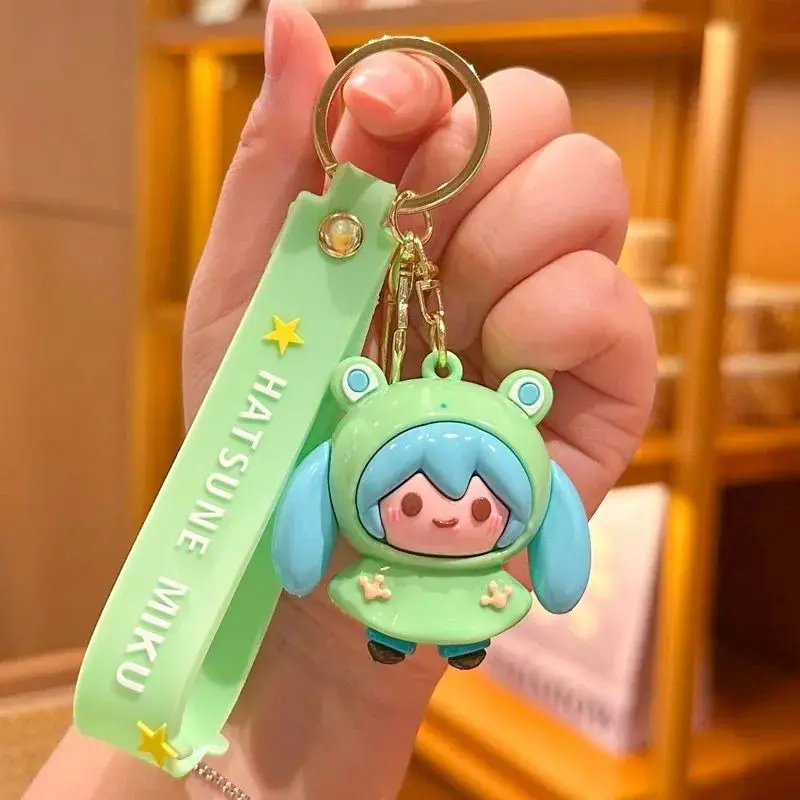 Hatsune Miku Keychain High Color Value Secondary Q Version Doll Doll Statue Model Creative Car School Bag Pendant Decoration view 4