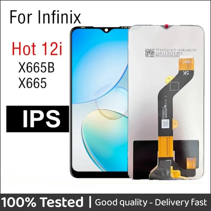 

6.6inch For Infinix Hot 12i X665B, X665 LCD Display Touch Screen Digitizer Panel Assembly