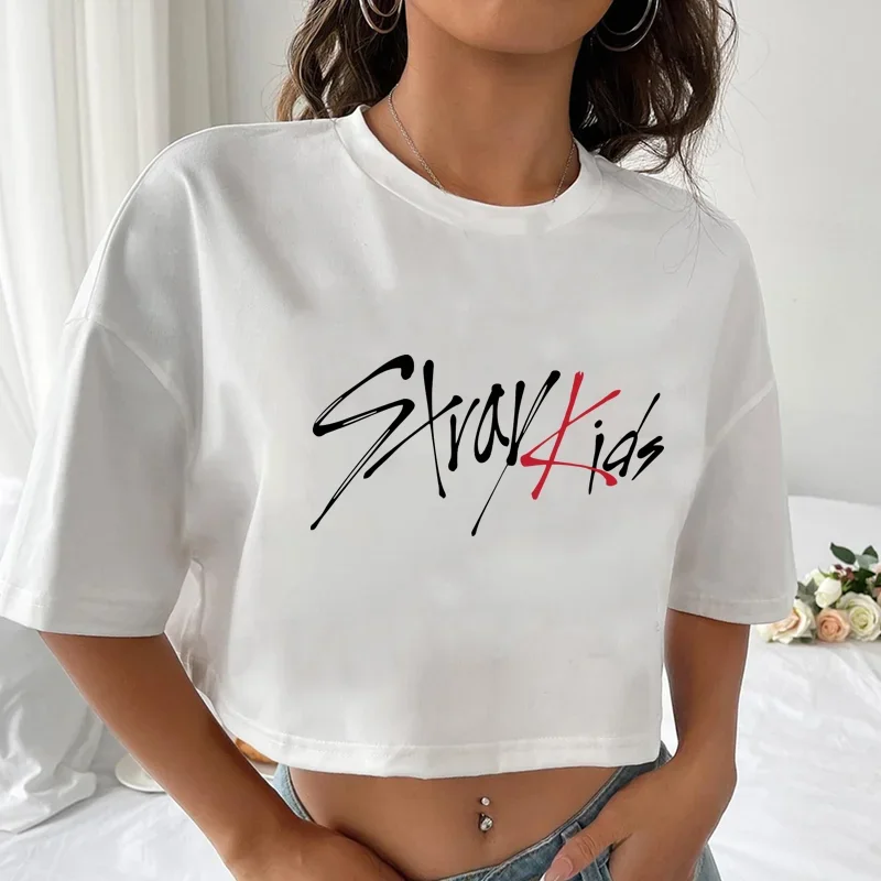 New women's fashion Korean K-POP printed T-shirt short shirt women's summer T-shirt tops