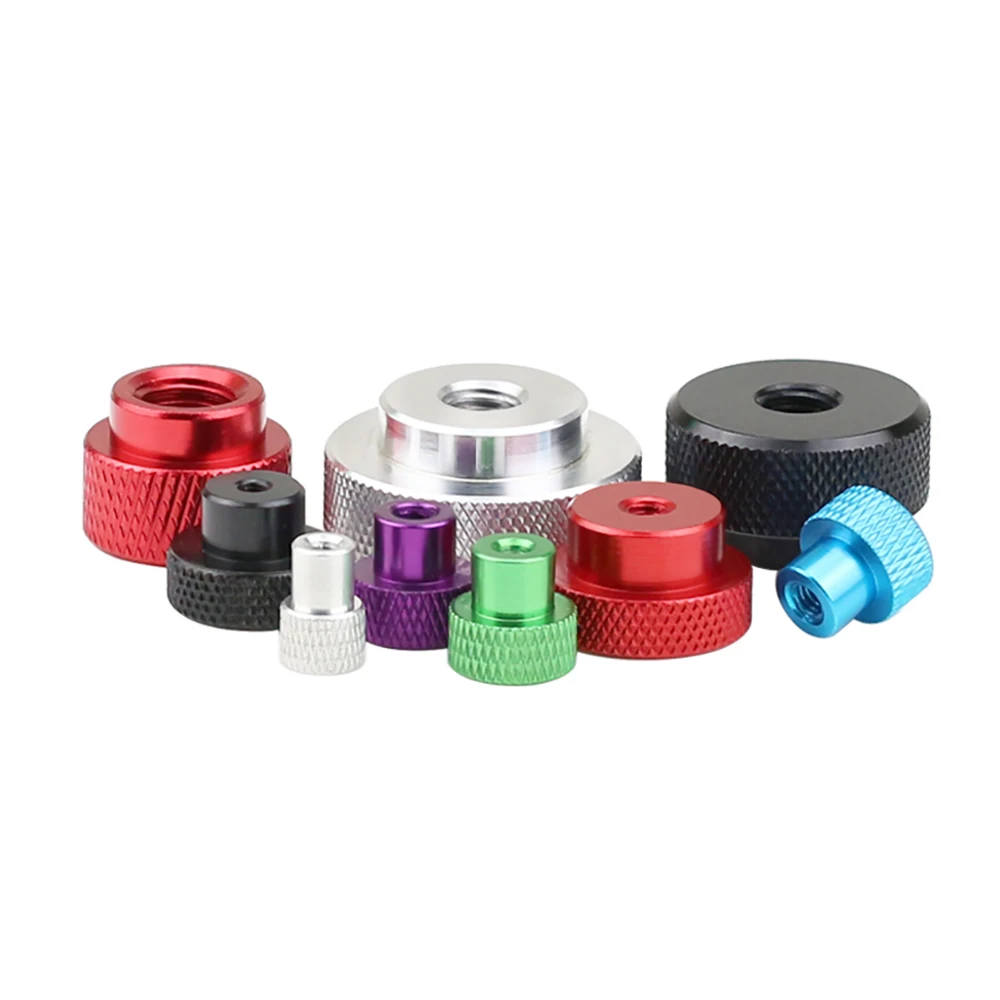 1Pcs M4*D12/16/20MM Through Hole Nut Aluminium Alloy Knurled Thumb Nuts Hand Grip Knob Step Nut