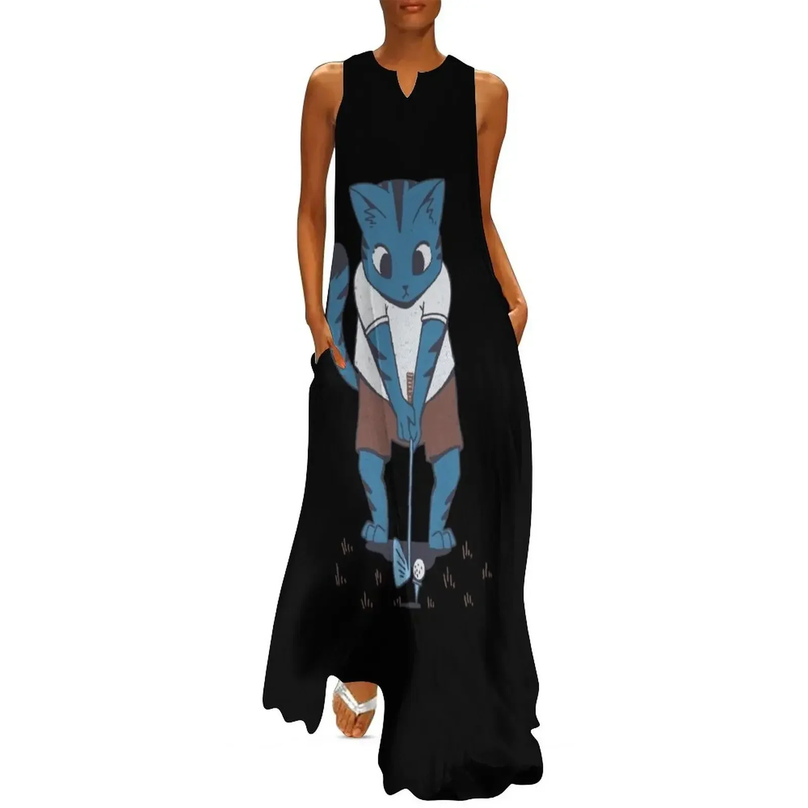 

GOLFING CAT Long Dress Long dress summer dress dresses for official occasions dresses for womens 2025
