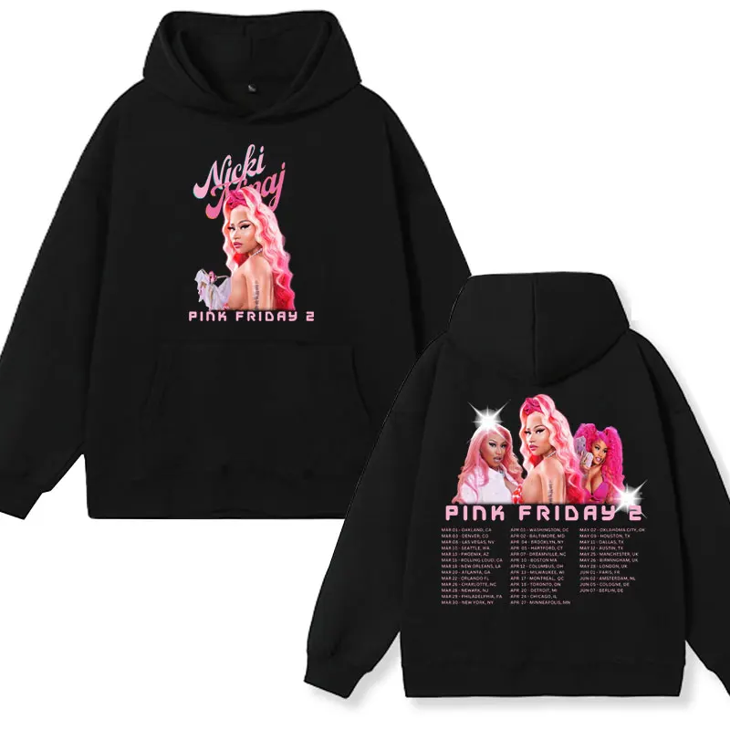 

Толстовка Rapper Nicki Minaj с графическим принтом «розовая пятница 2 мировое турне», зимние модные толстовки в стиле хип-хоп большого размера, пуловер для пар