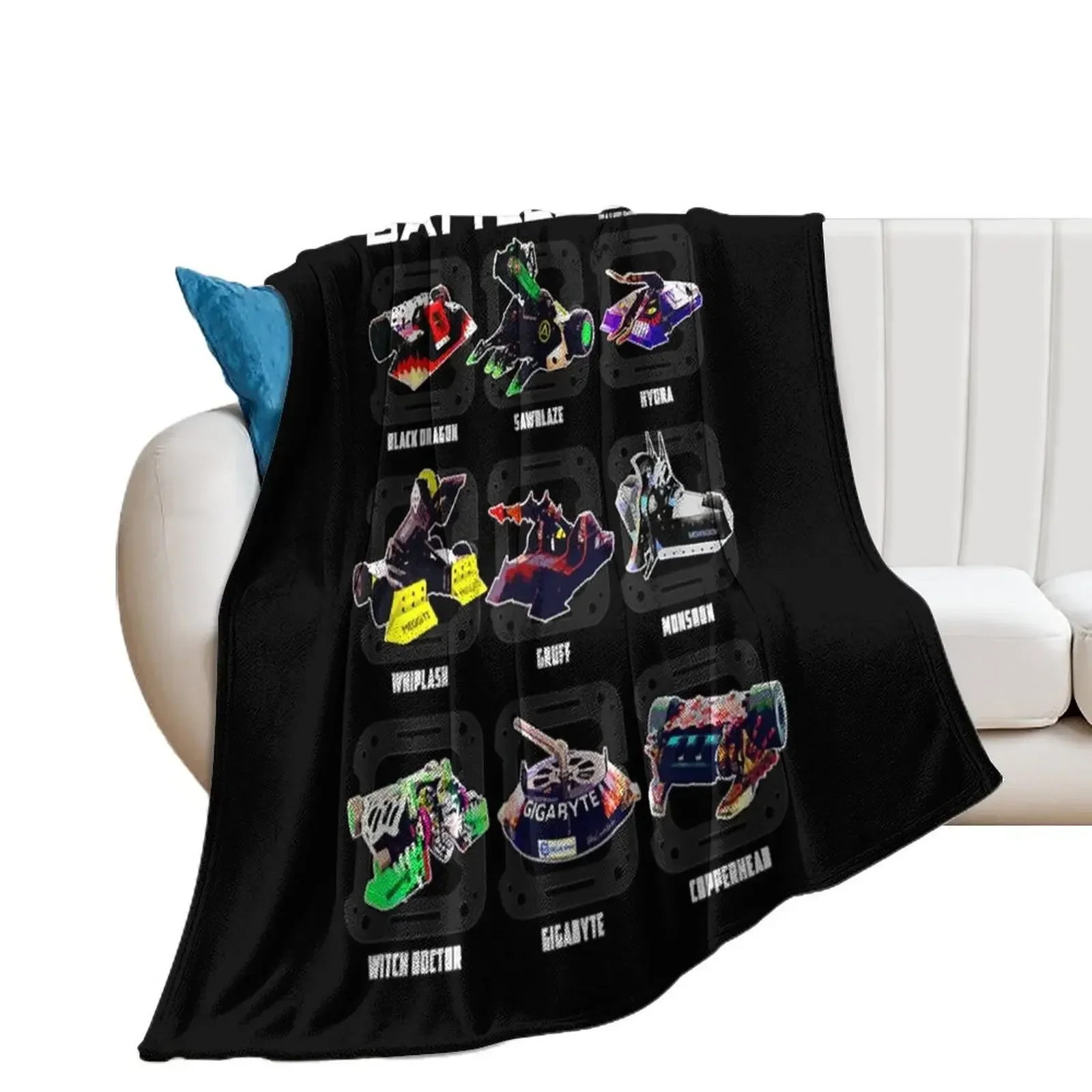 BattleBots Group Robot Photo Box Up Classic Throw Blanket Large manga Polar Blankets