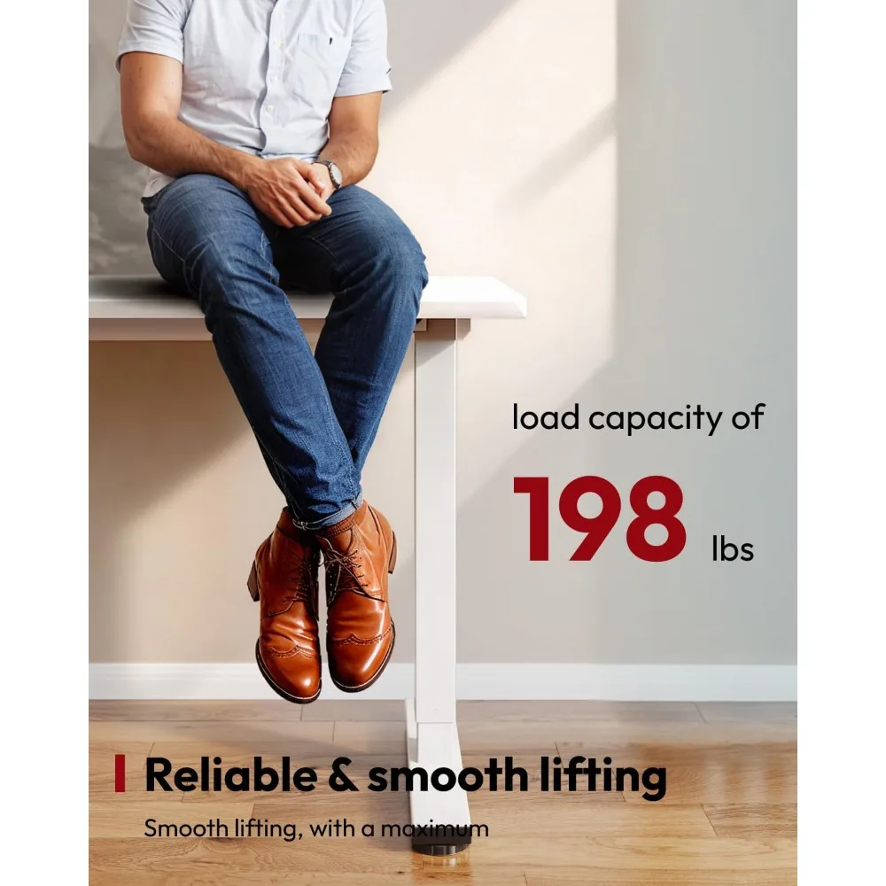 ارتفاع كهربائي قابل للتعديل مكتب قائم 79 × 32 بوصة إطار أبيض مكتب مكتب منزلي مع لوحة ربط لمحطة العمل المريحة