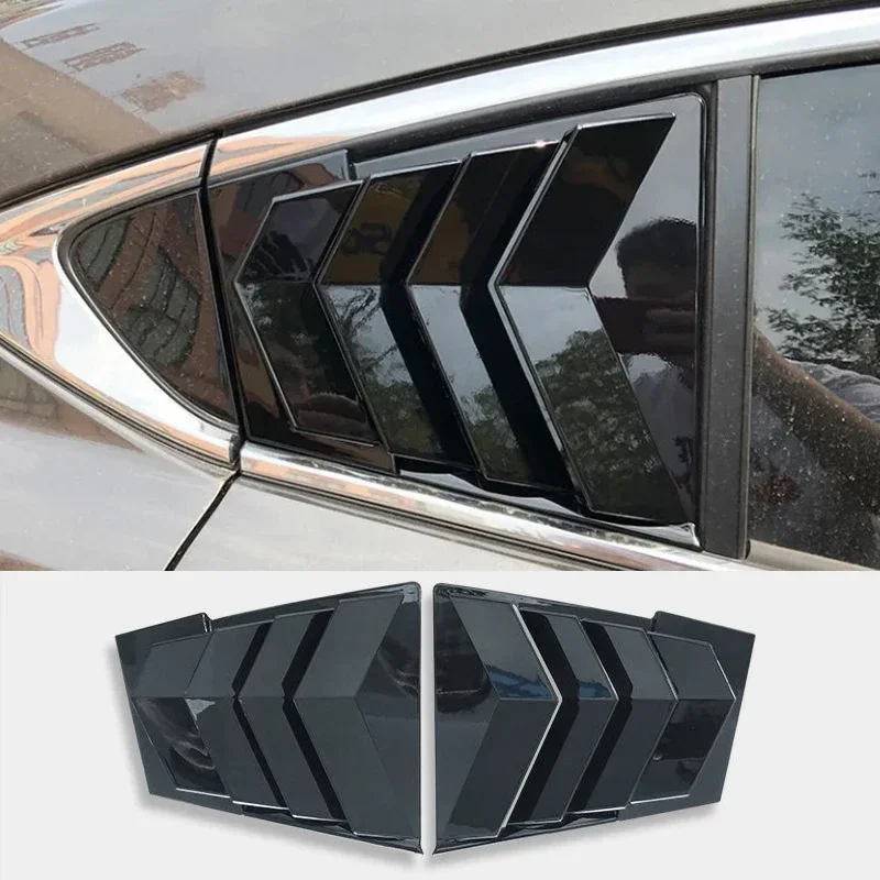 

New! Window Louver Side Vent Trim for Mazda 6 ATENZA 2020 21 Car Rear Window Shutter Cover Trim Gloss Black Accessories