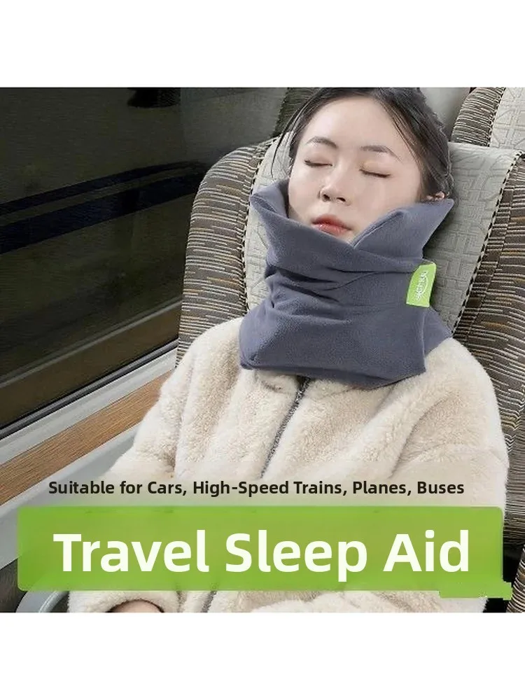 Travel Neck Pillow U-Shaped Airplane Sleeping Aid Long Distance Train Bus Car Double Support Neck Cushion Portable Comforter