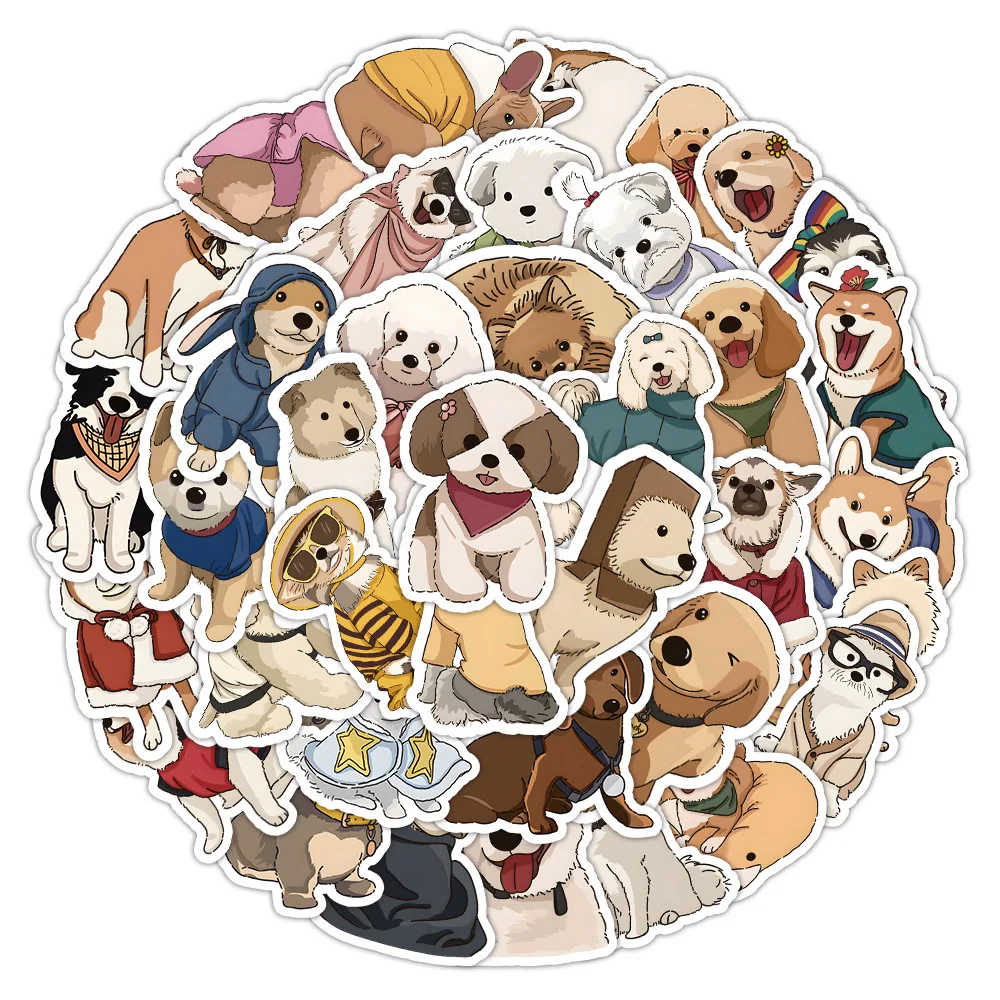 10/30/50PCS New Cute Dog Stickers Cartoon Graffiti iPad Computer Luggage Helmet Car  Guitar DIY Cutting Toy Decoration Wholesale