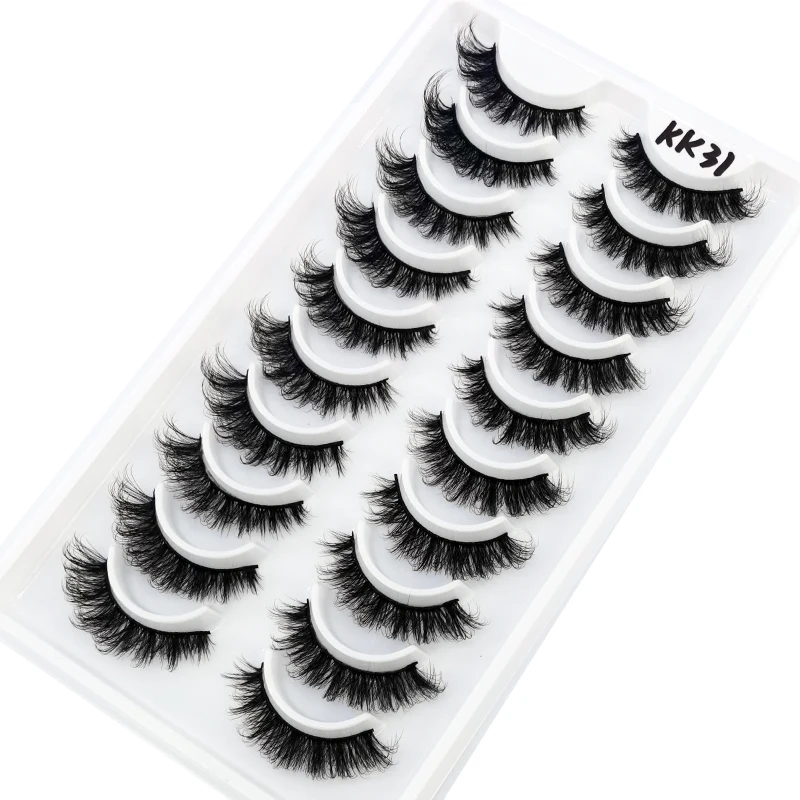 HBZGTLAD Russische Streifenwimpern, 10 Paar, 3D-Nerzwimpern, natürliche Wimpern, dramatische falsche Wimpern, Großhandel, Wimpernverlängerung – Detail 5