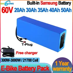 E bike batteria 60V 20ah 30ah 40ah 50ah 60ah batteria Voor Elektrische Fiets Scooter batteria 300W-3000W 21700 muslimate