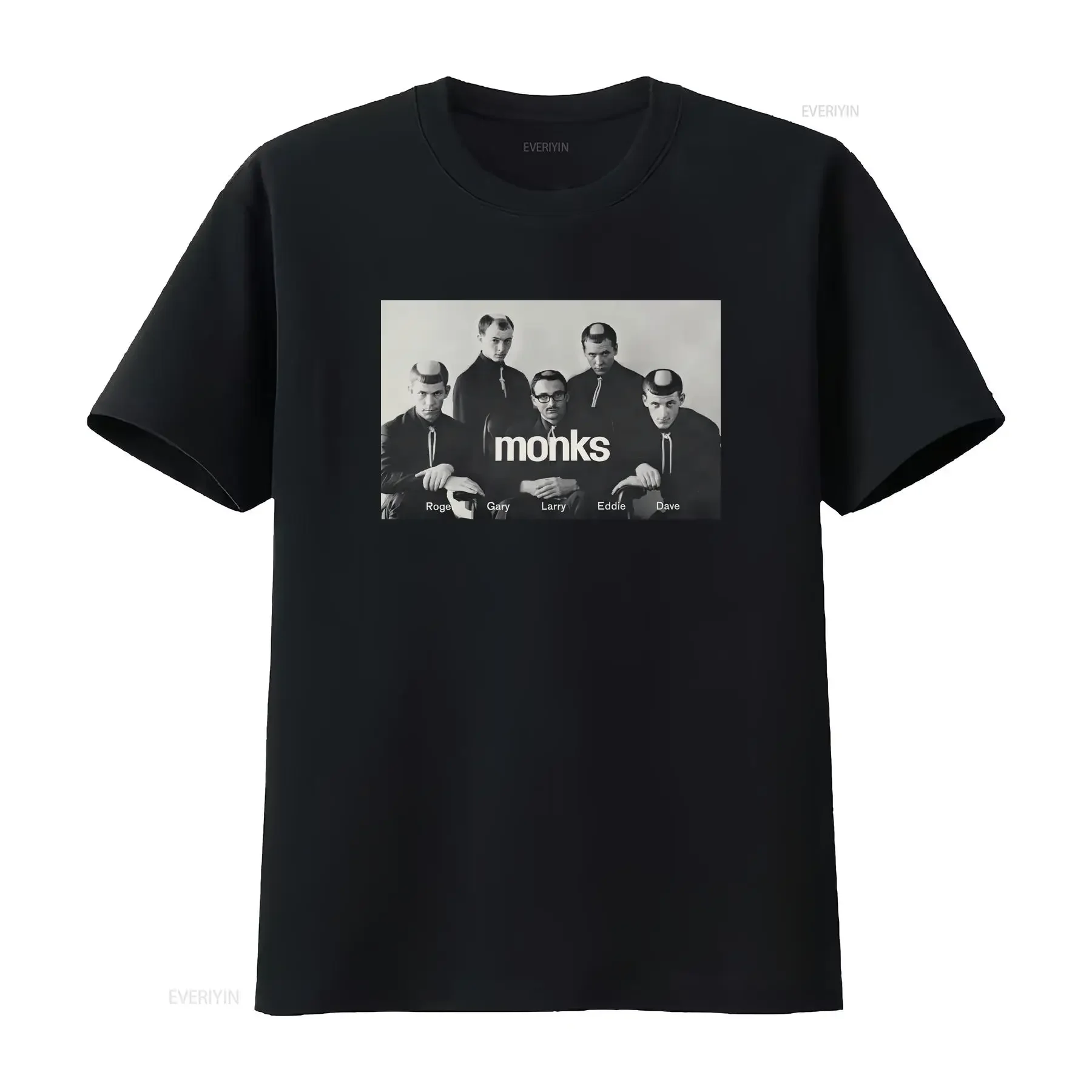 1960s experimental rock n roll band the monks T Shirt vintage Washed Breathable fashion Casual Top For Everyday Wear Stylish