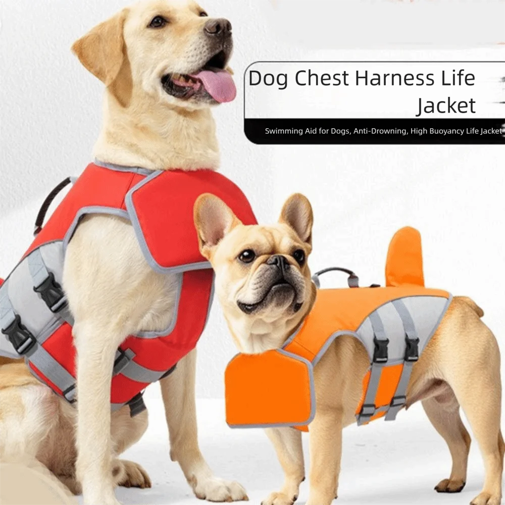 

Safety Dog Life Jacket Back Traction Hook Adjustable Strap Pet Flotation Vest Quick-release Buckle Water Protection