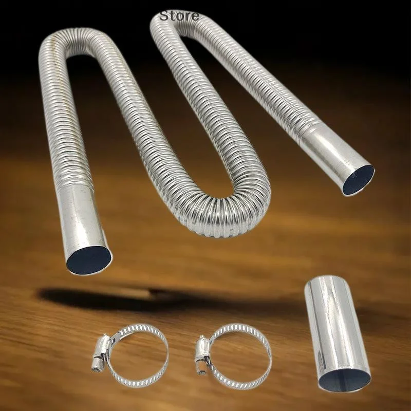 60-300 Cm Air Standkachel Rvs Uitlaatpijp Buis Gas Vent Slang Met Slangklem Voor auto Heater