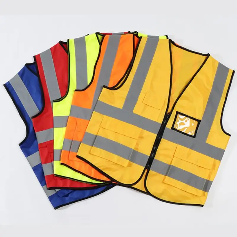 Men's Safety Work Vest Road Construction Site Workwear Advertising Campaign Sleeveless Jacket Top
