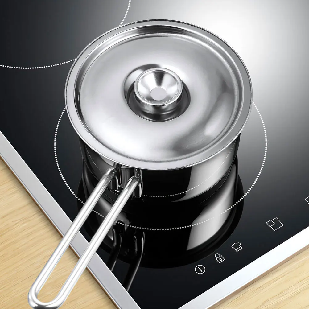 

4pcs Stainless Steel Seasoning Pot Lid Multi-Use Oil Jar Cover Smooth Simple Design Replacement Covers For Kitchen