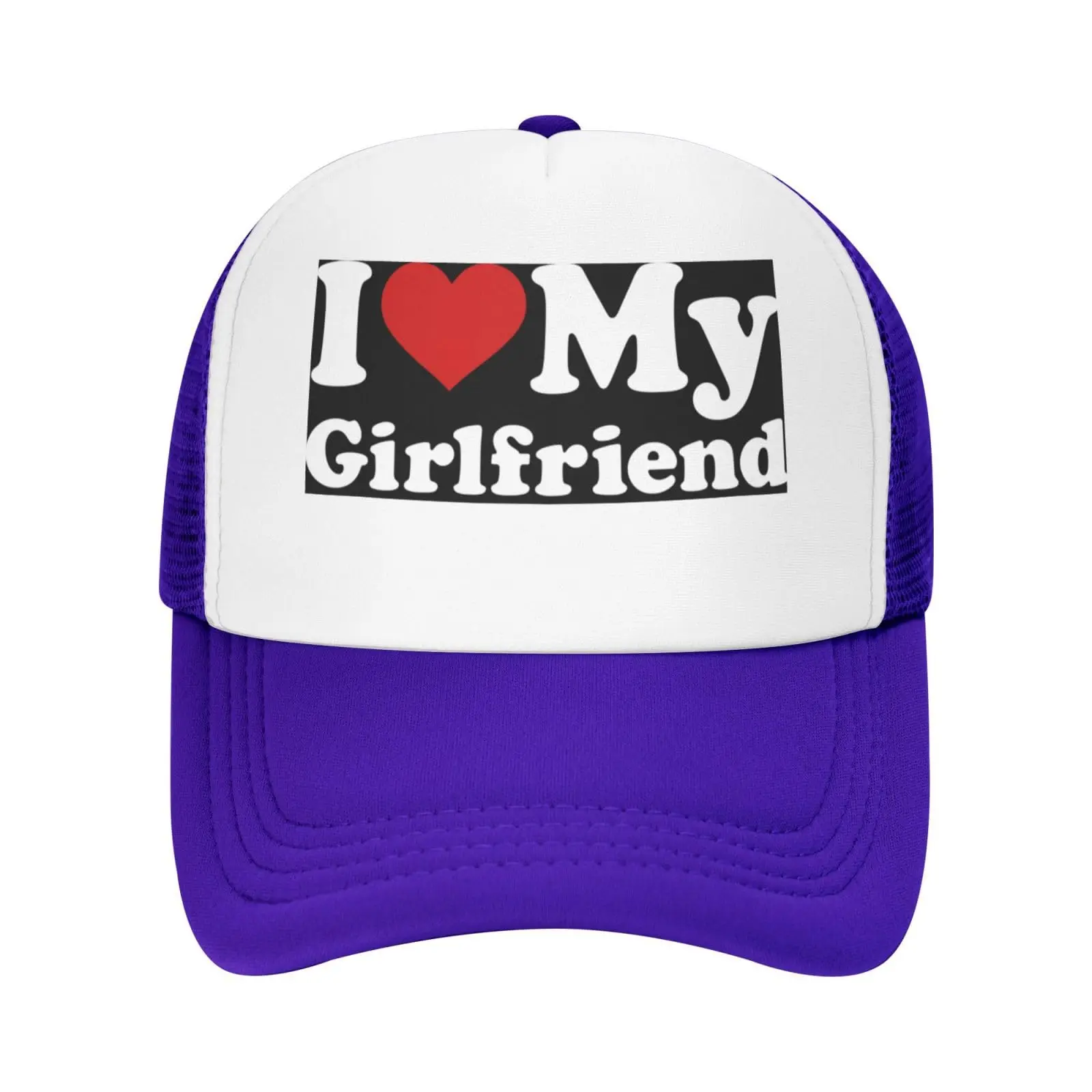 

I Love My Girlfriend Funny Printed Baseball Cap Women Summer Breathable Beach Hats Fit Men Adjustable Hat