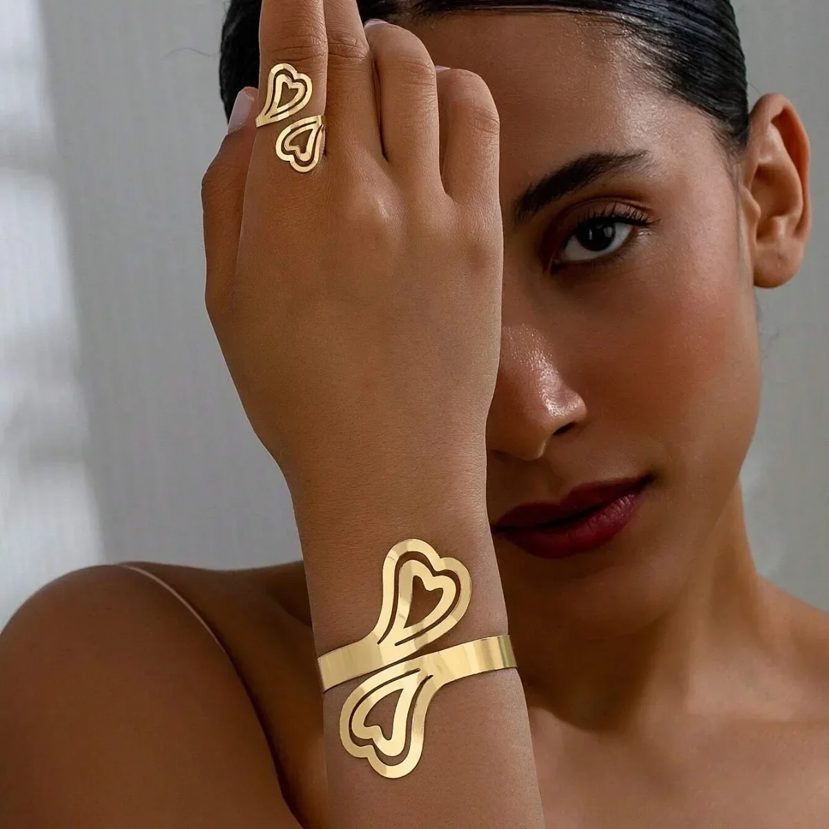 2PCS Gold-Plated He… - image