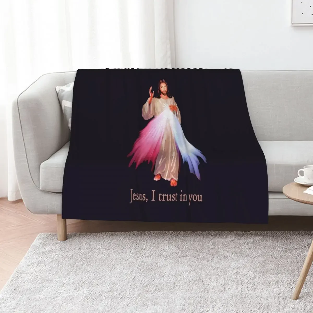 

Jesus I trust you Divine Mercy Image (transparent background design) Throw Blanket Luxury Thermal Beautifuls Stuffeds Blankets
