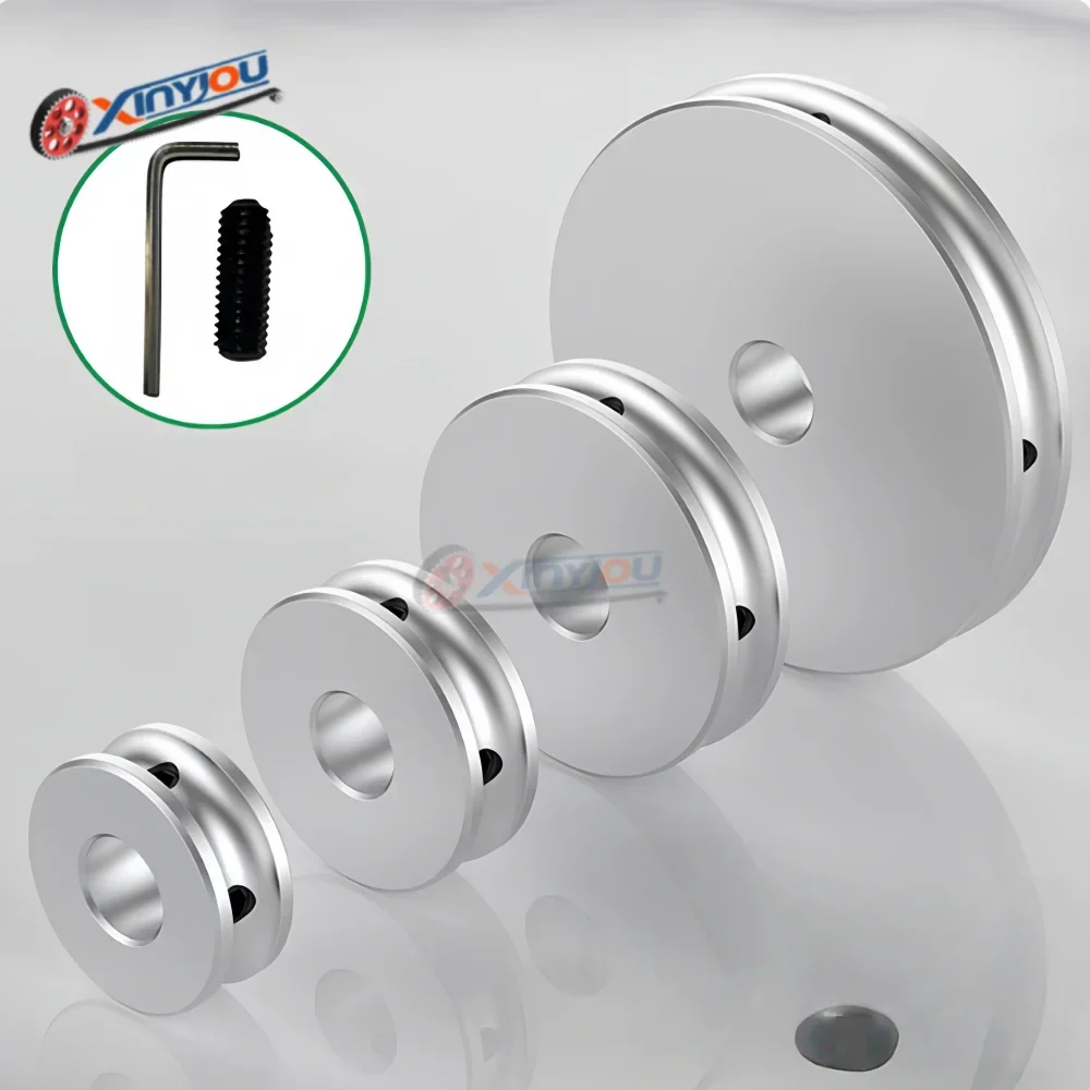 5mm PU Round Belt Single Groove Aluminum Alloy Pulley for Small Industrial Motors, DC Motor Drive Pulley Timing Pulley for DIY