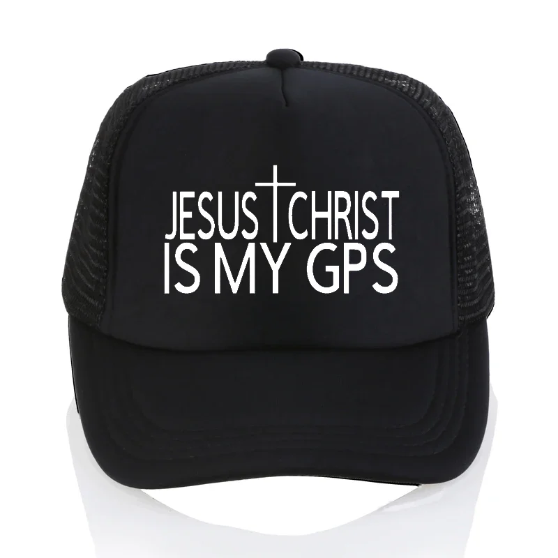 

JESUS CHRIST IS MY GPS cap summer outdoor Mesh Baseball caps Adjustable Men women hip-hop snapback hat bone