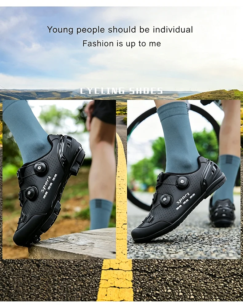Professional Man Cycling MTB Shoes Road Cycling Flat Pedal Bike Sneaker Racing Women Flat Pedal Bicycle Spd Biking Footwear