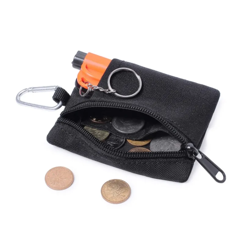 Men's coin wallet card holder canvas small wallet outdoor sports storage bag small hanging bag wallet key bag mini sports bag