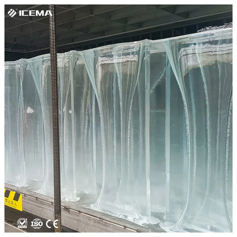 Industrial 3 Ton Transparent Square Crystal Big Ice Block Making Machine With Emerson Motor And Stainless Steel For Drinks