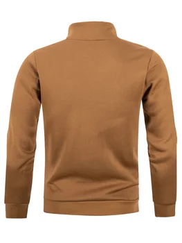 Autumn Men's Zipper Pullover Turtlenecks Warm Sweaters Solid Color Long Sleeved Fashion Male Casual Daily Sweatshirt Top 6