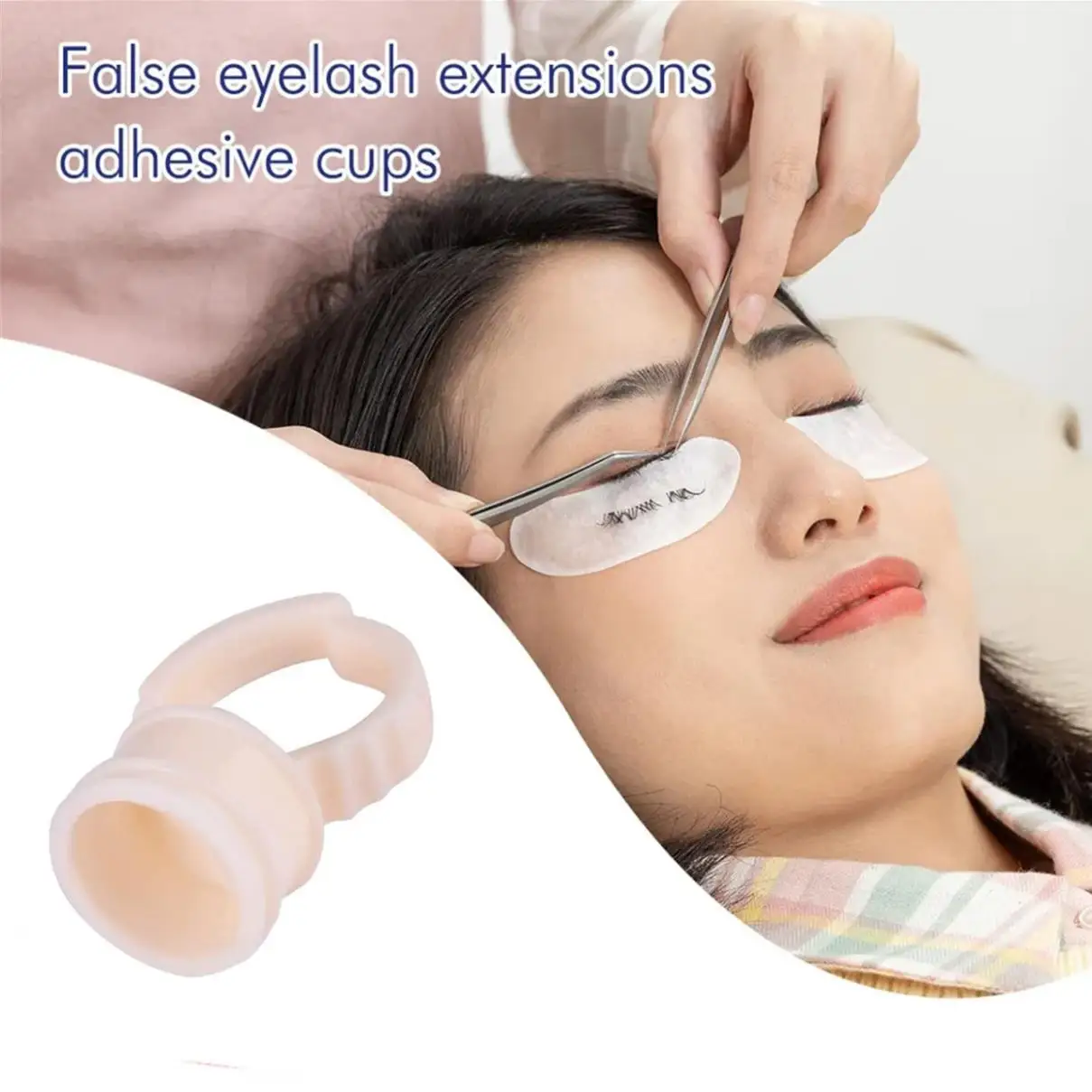 100 Pcs Silicone Disposable Eyelash Glue Ring Cup Holder Container Tattoo Pigment Eyelash Extension Makeup Tools Lash Supplies