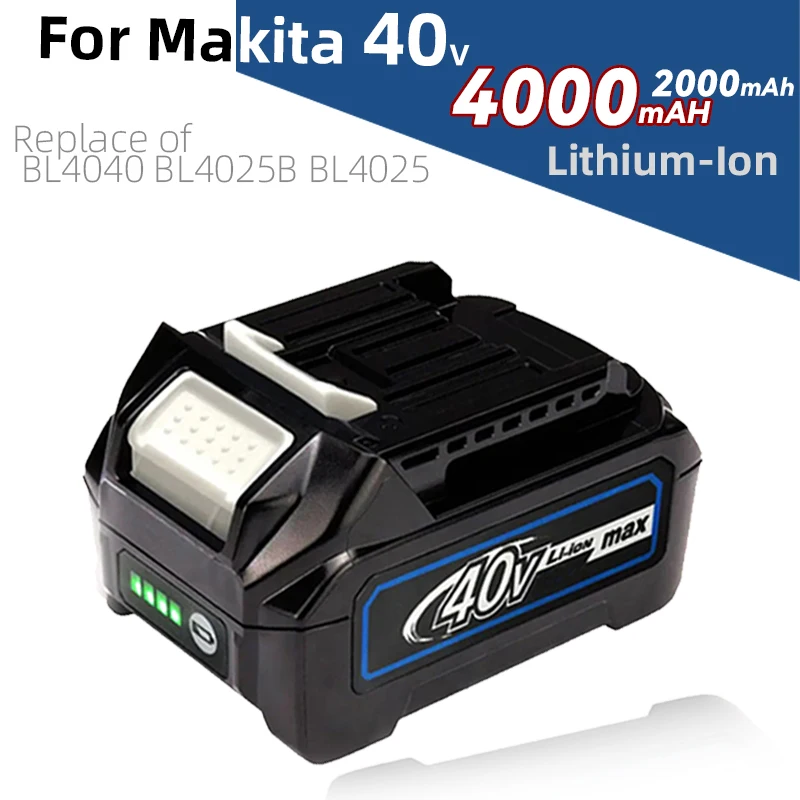 

For Makita 2.0Ah 4.0Ah 40V Lithium-ion Power Tool Battery Replace of BL4025 XGT40 BL4040 Rechargeable 18650 Batteries