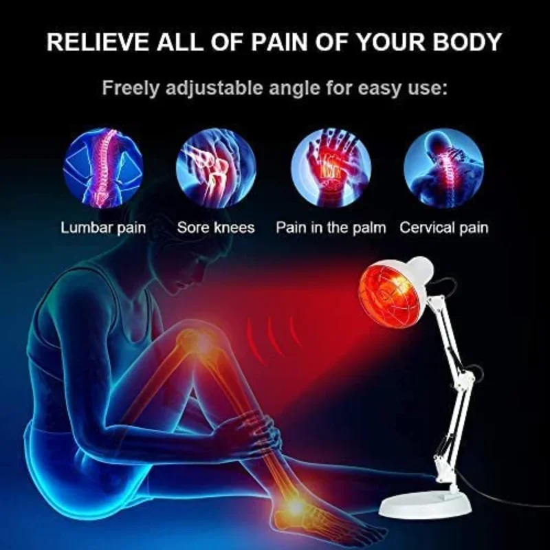 Near Infrared Light Therapy ,100W Red Near Infrared Heat Lamp For Neck, Muscle, Joint, Back Pain Relief, Blood Circulation