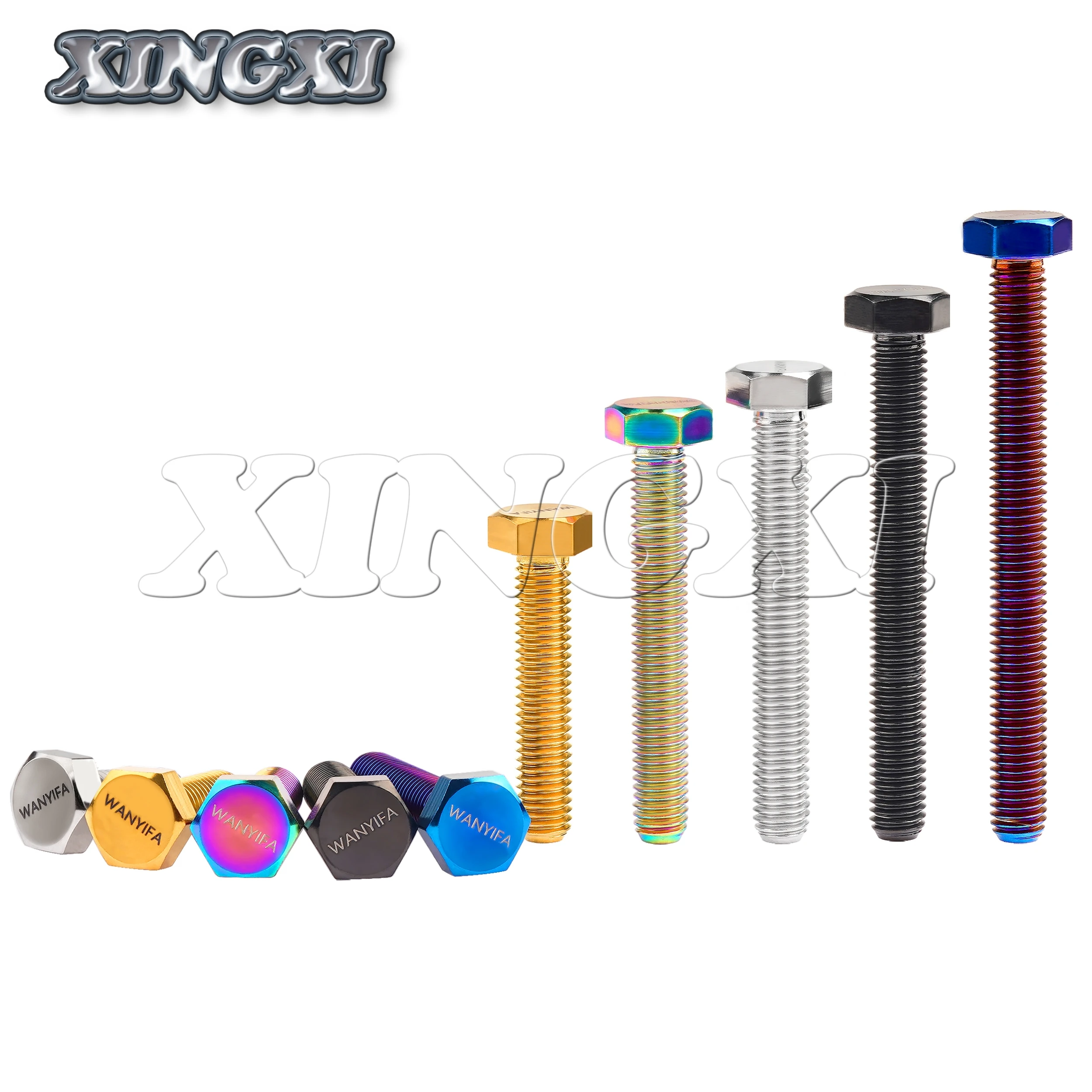 Xingxi DIN933 التيتانيوم GR5 الخارجية عرافة الترباس M10x20-100mm شقة رئيس الملعب 1.25 مللي متر كامل مسمار ملولب للدراجات النارية