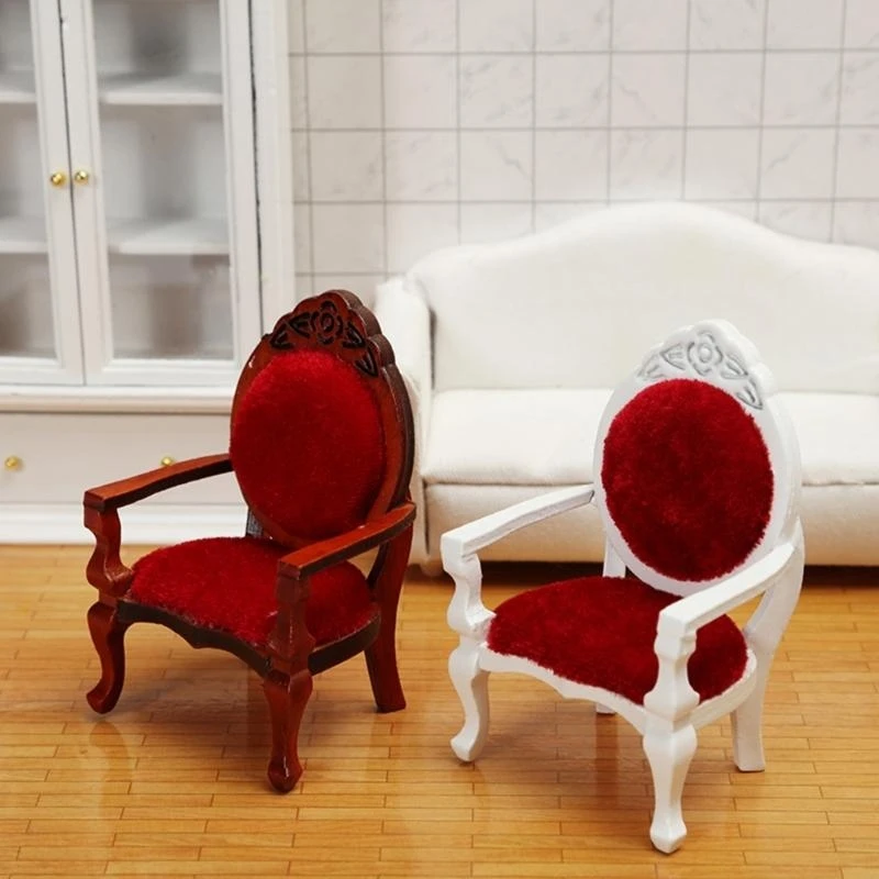 Y4qa 1:12 House bambola in miniatura mobili da soggiorno in legno per bambola chai