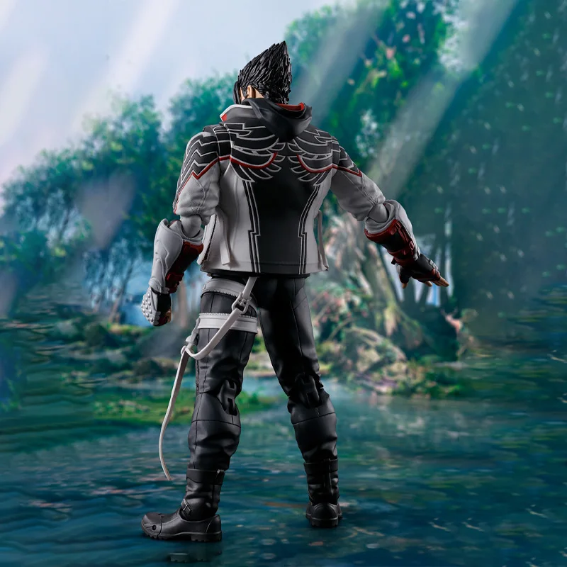 Bandai genuíno tekken 8 modelo kit anime figuras shf jin kazama anime figura de ação coleção modelo para brinquedos das crianças presentes