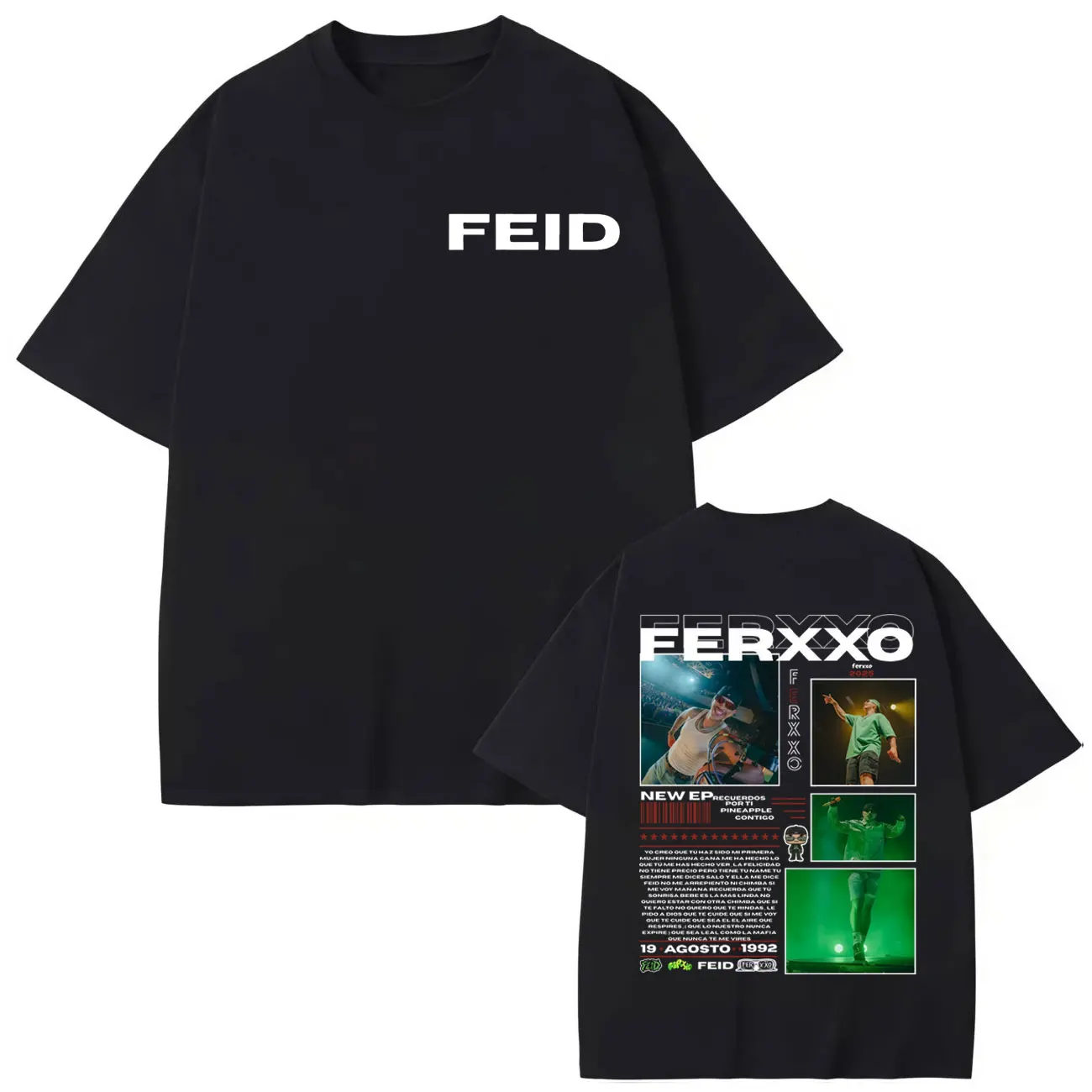 

Rapper Feid Ferxxo Album Merch T-shirt Men's Women's Fashion Y2k Short Sleeve T-shirts High Quality Cotton Oversized T Shirts