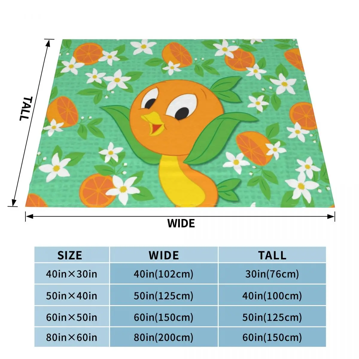 Hello Sunshine Orange Bird Throw Blanket Bed blanket Decorative Throw Blanket