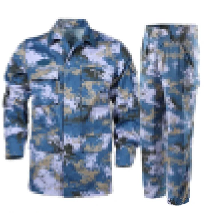 Chinese 07 Vintage Ocean Camouflage Uniform Include Jacket Pants Hat Blue