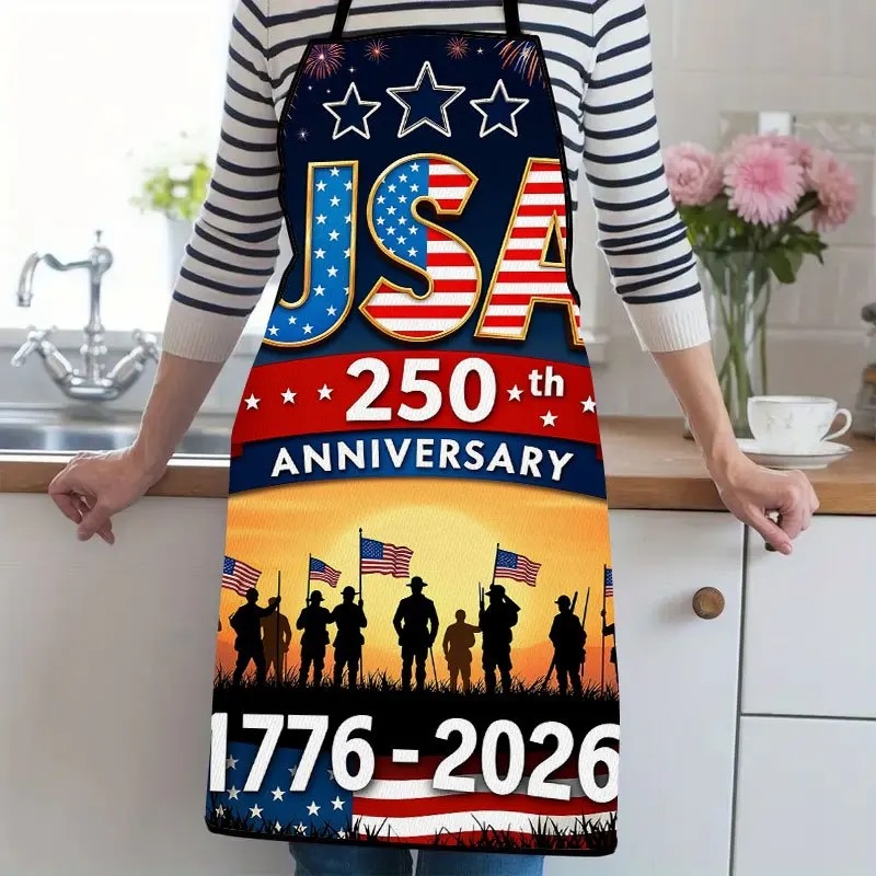 1pc,USA 250th Independence AnniversarySuitable For Ladies And Gentlemen A Kitchen Cooking Apron That Is Essential For Household