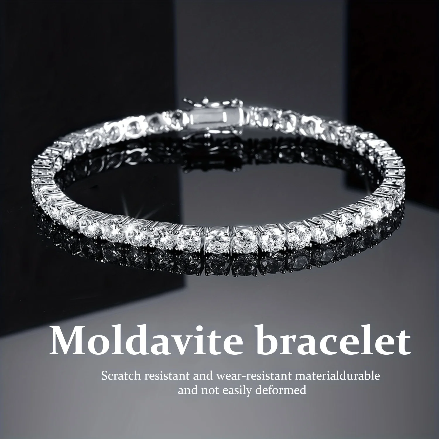 925 sterling silver 4.8mm moissanite tennis bracelet, sparkling jewelry, showcasing luxurious social temperament, suitable for daily/party/banquet wear, perfect for weddings/birthdays/anniversaries/Christmas/Valentine's Day gifts